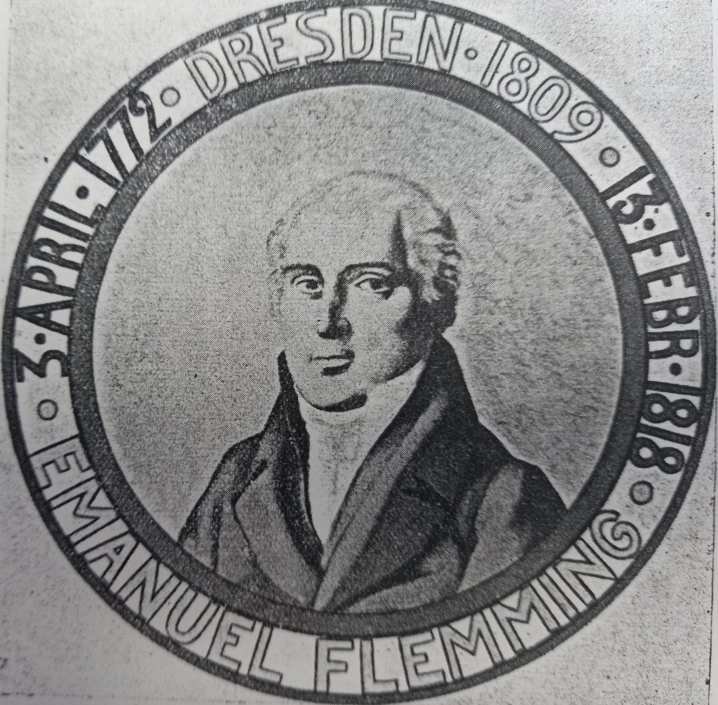 Ein Portrait von Emanuel Gottlieb Flemming.